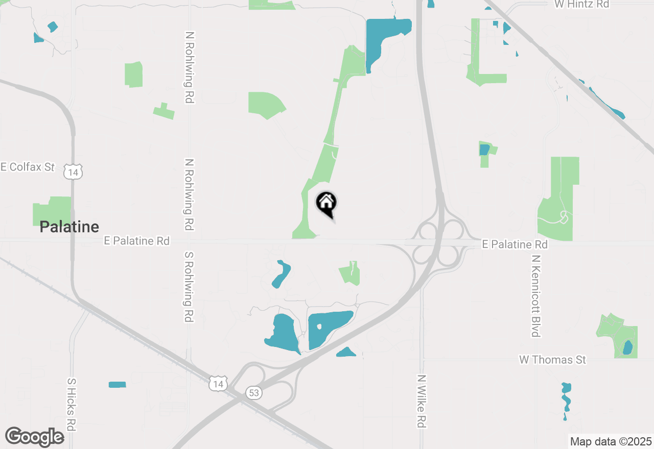 Map of 33 N Winston Drive, Palatine, IL 60074