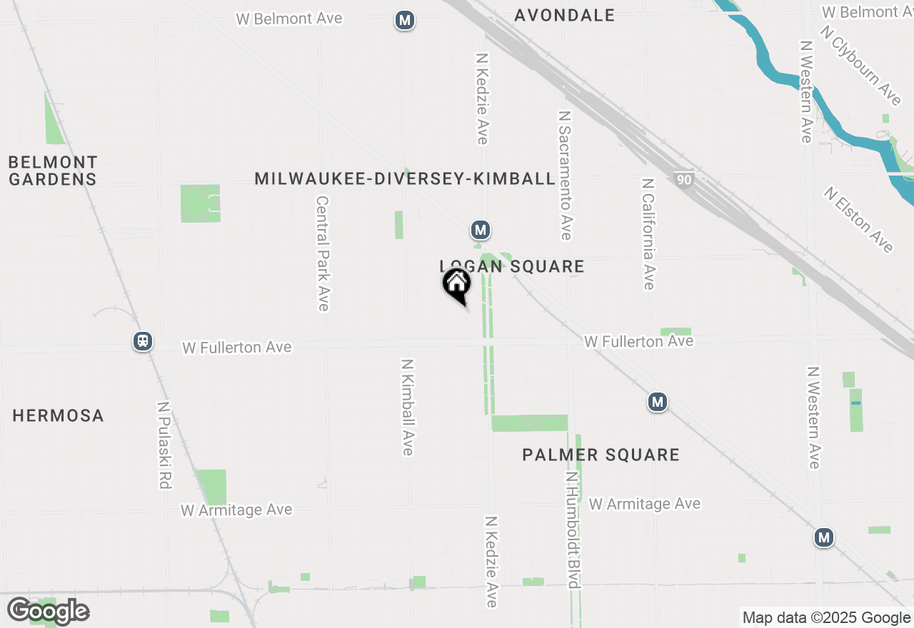 Map of 2441 N Sawyer Avenue #1N, Chicago, IL 60647