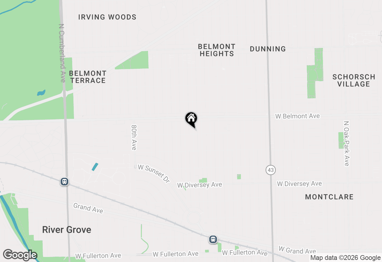 Map of 3104 N 76th Court, Elmwood Park, IL 60707