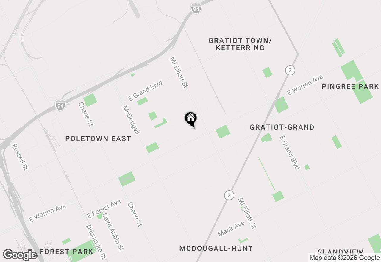 Map of 3627 Theodore Street, Detroit, MI 48211