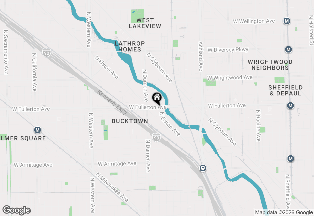 Map of 1905 W Fullerton Avenue, Chicago, IL 60614