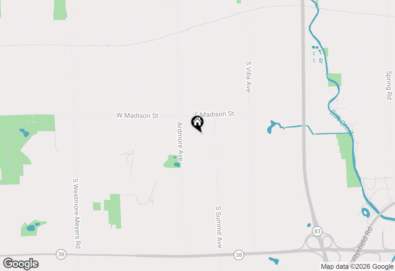 Map of 100 E Adams Avenue, Villa Park, IL 60181