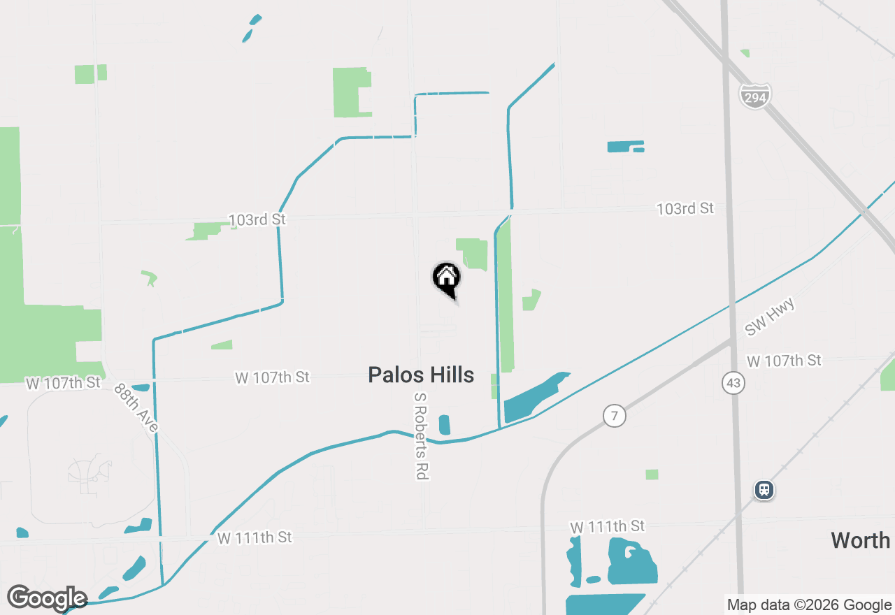 Map of 10571 Palos Place #B, Palos Hills, IL 60465