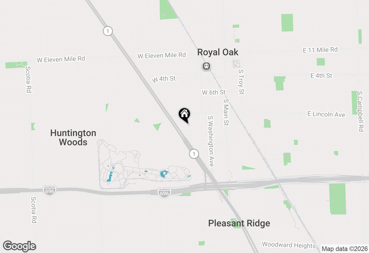 Map of 604 W Hudson Avenue, Royal Oak, MI 48067