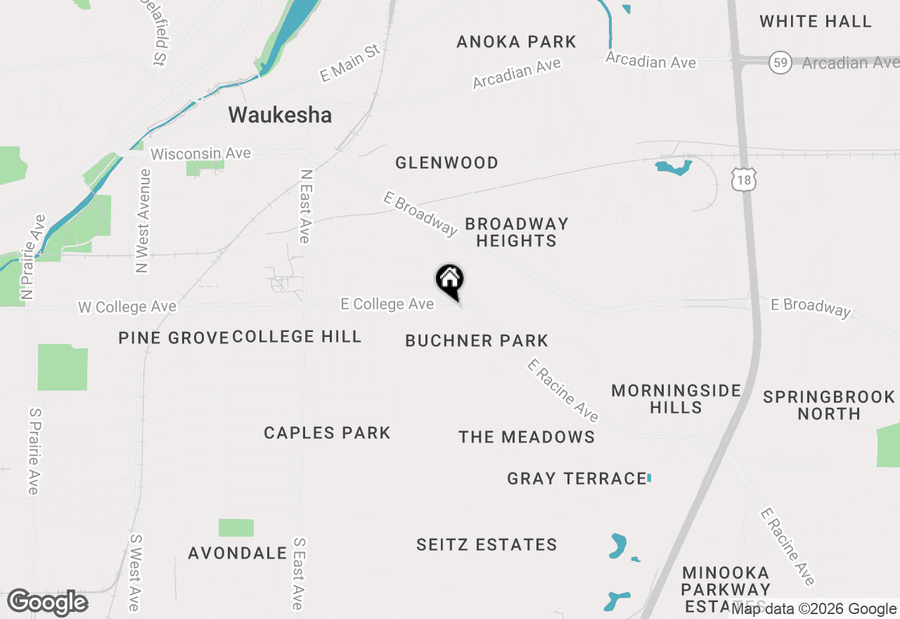 Map of 715 E College Ave, Waukesha, WI 53186