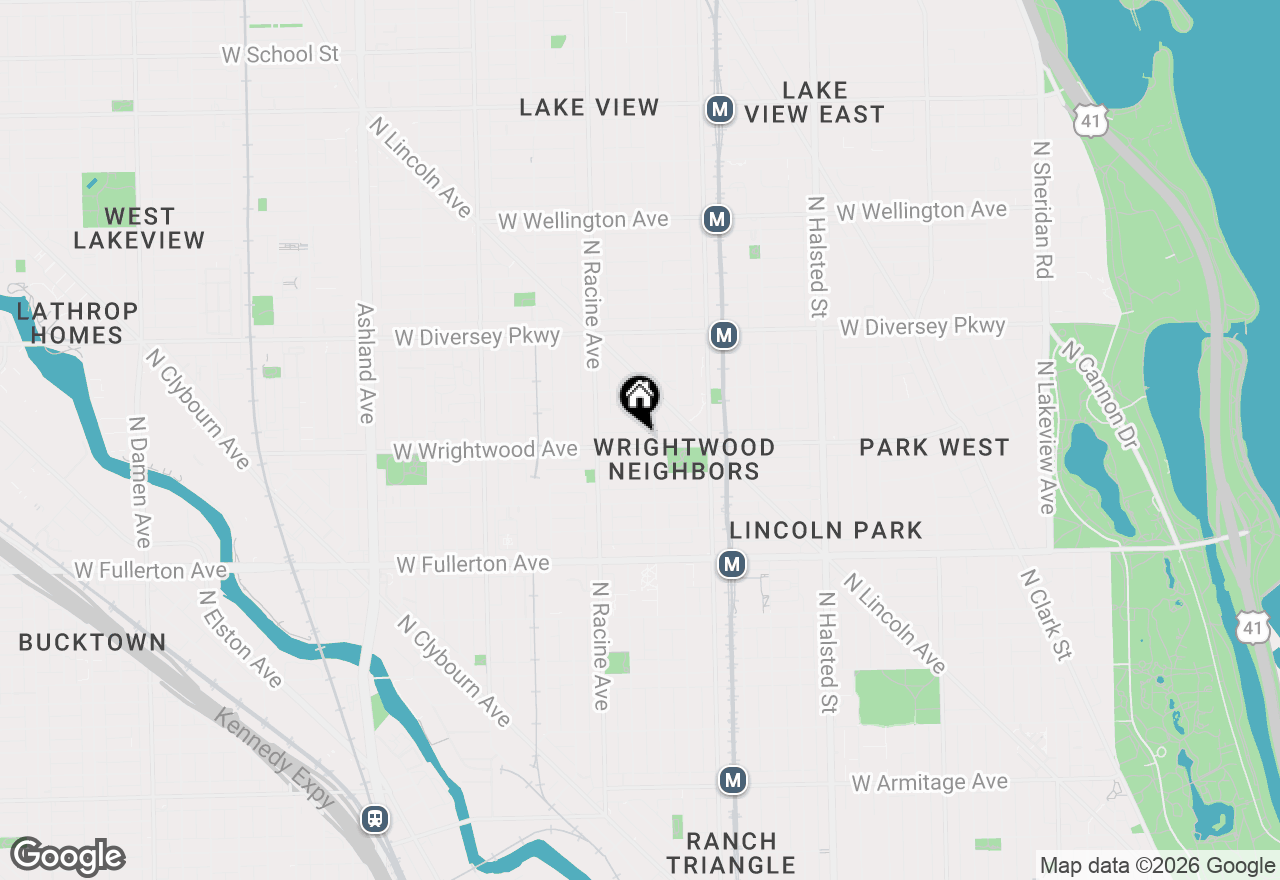 Map of 1112 W Wrightwood Avenue, Chicago, IL 60614
