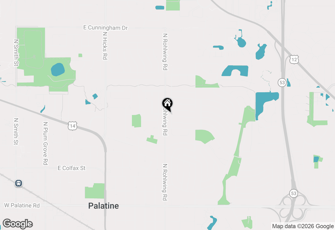 Map of 605 N Rohlwing Road, Palatine, IL 60074