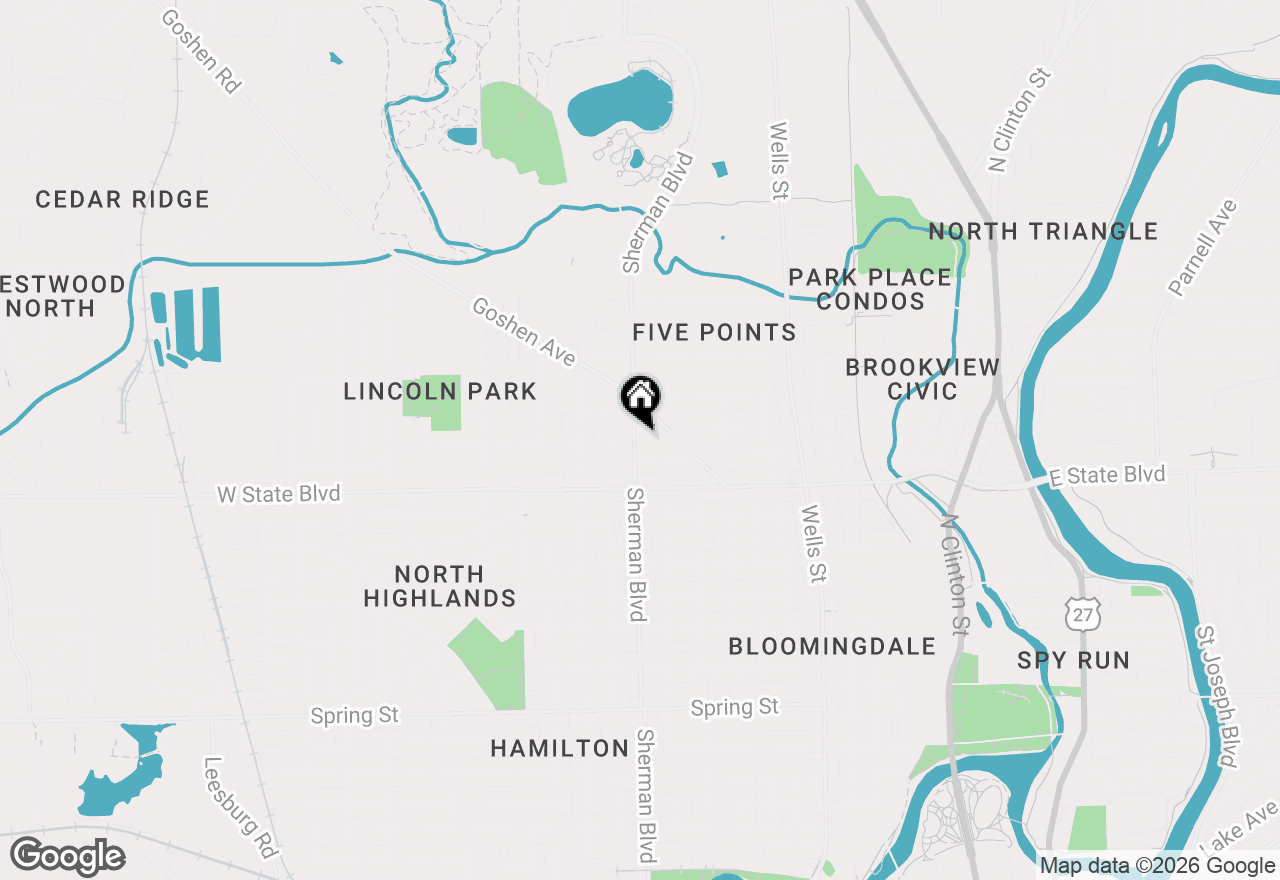 Map of 2502 Sherman Boulevard, Fort Wayne, IN 46808