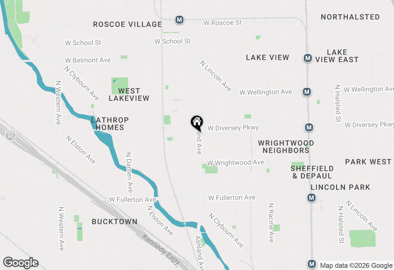 Map of 2736 N Ashland Avenue #2S, Chicago, IL 60614