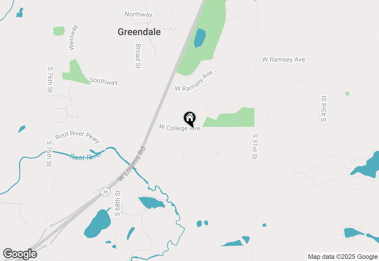 Map of 6300 Root River Dr, Greendale, WI 53129