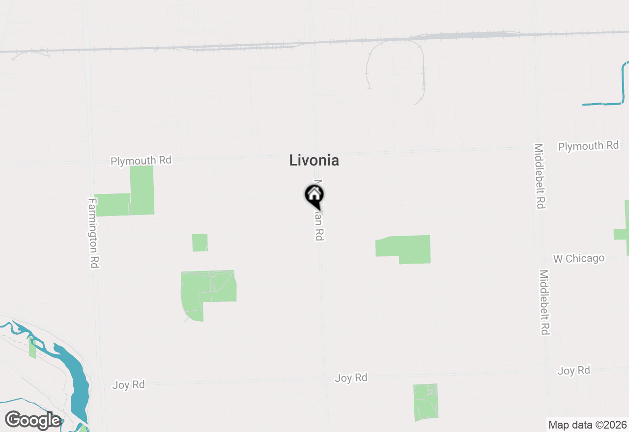 Map of 9961 Merriman Road, Livonia, MI 48150