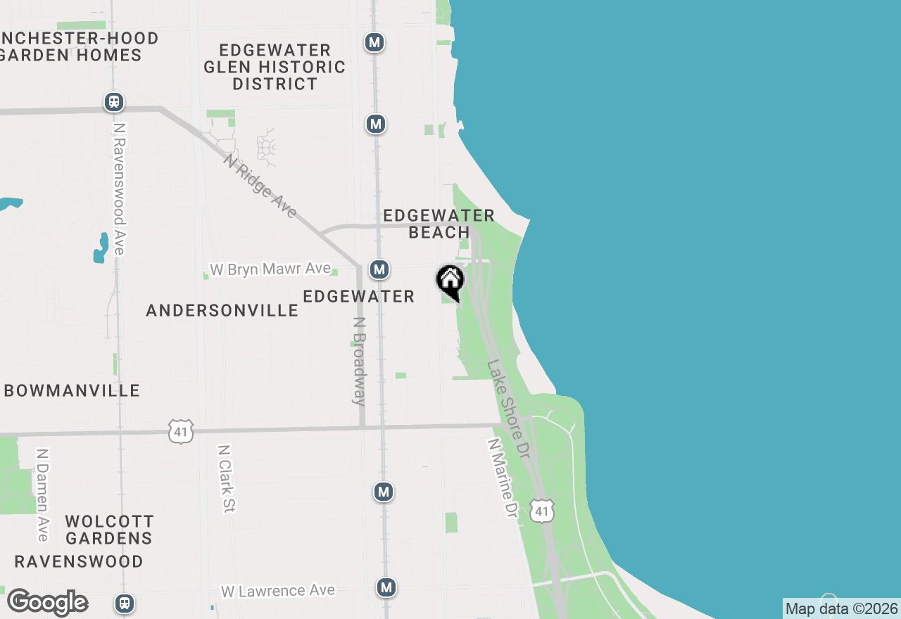 Map of 5455 N Sheridan Road #808, Chicago, IL 60640