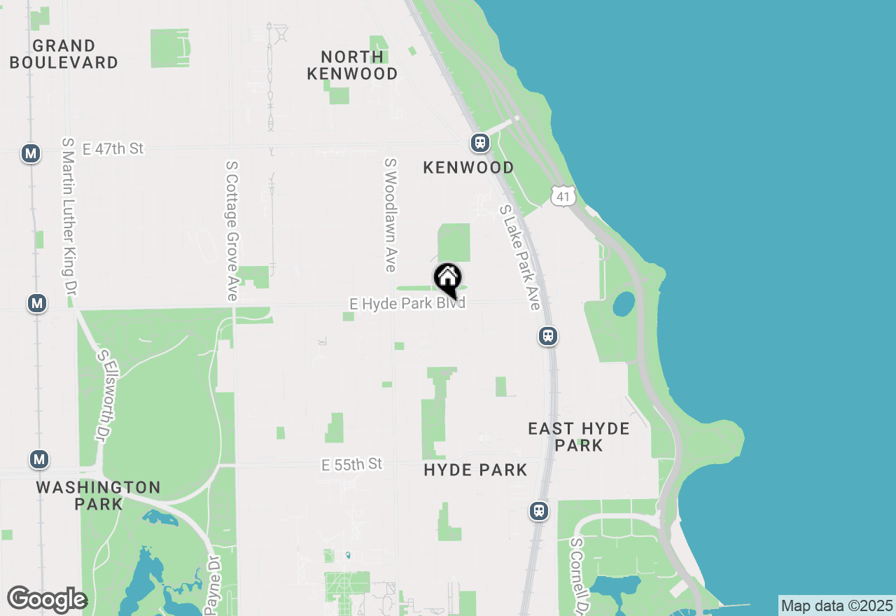 Map of 1347 E Hyde Park Boulevard, Chicago, IL 60615