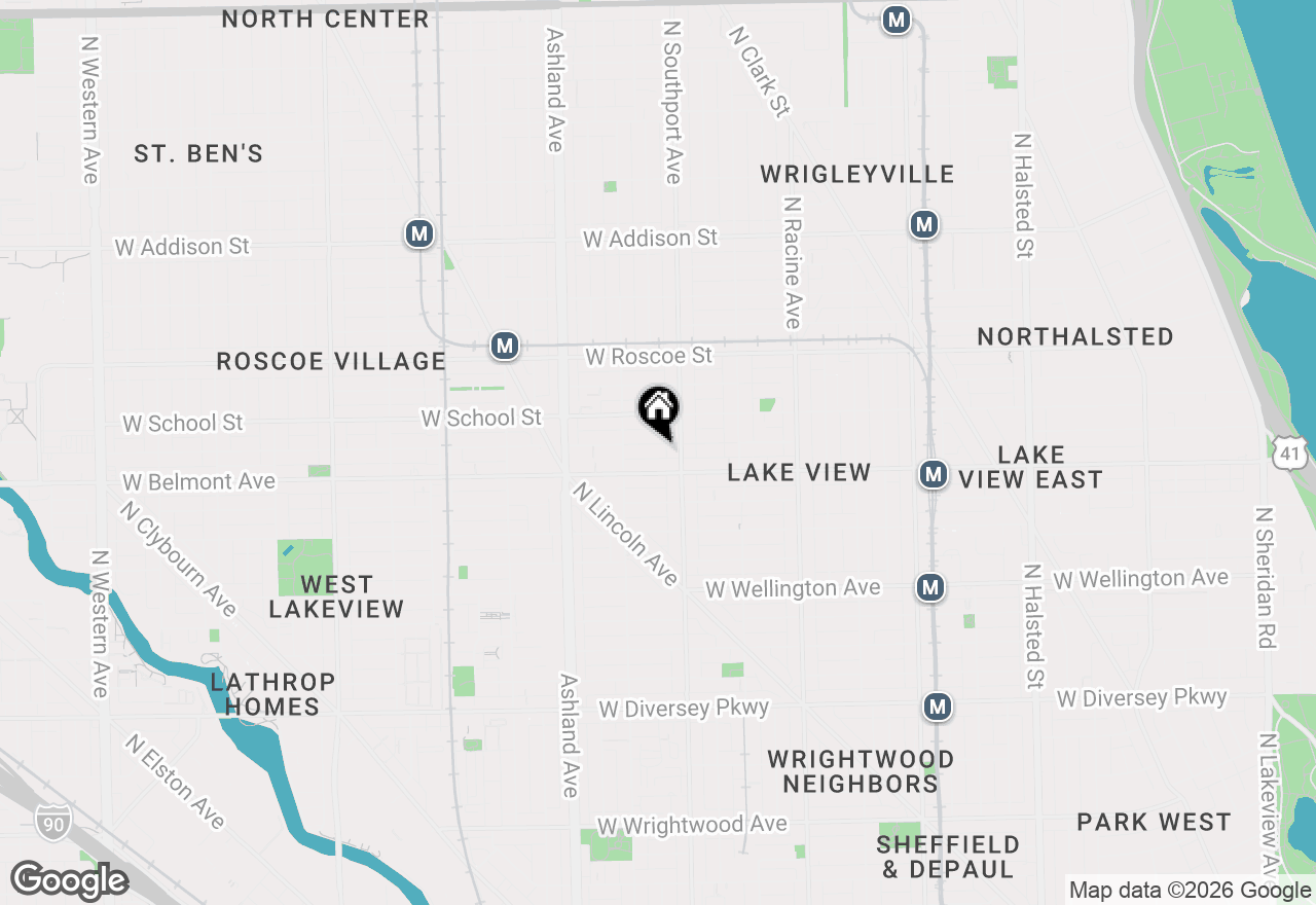 Map of 1423 W Melrose Street #G, Chicago, IL 60657