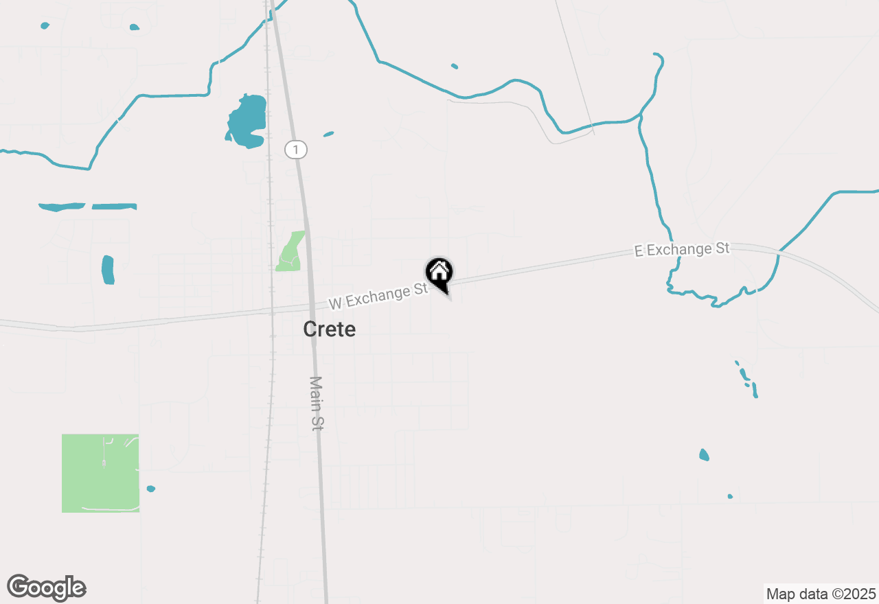 Map of 1343 East Street, Crete, IL 60417