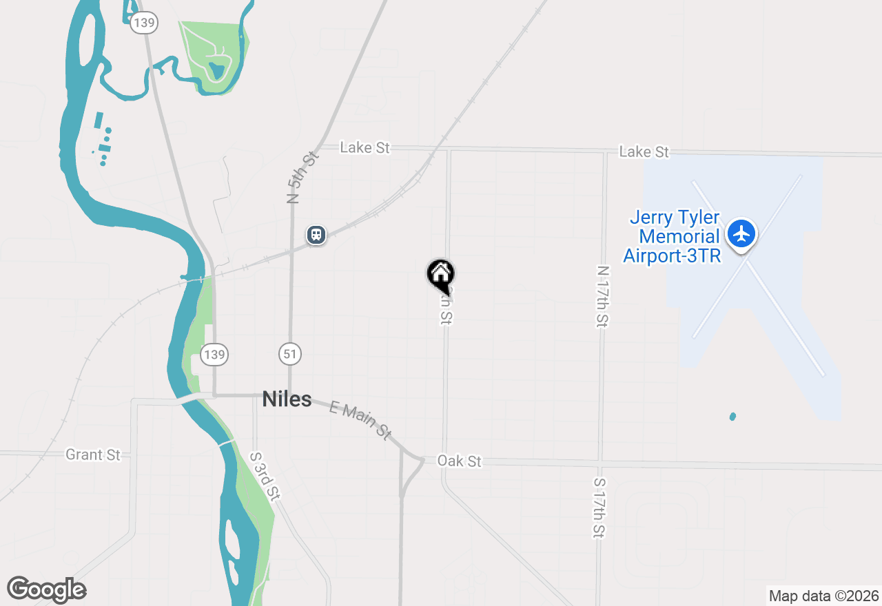 Map of 622 N 13th Street, Niles, MI 49120