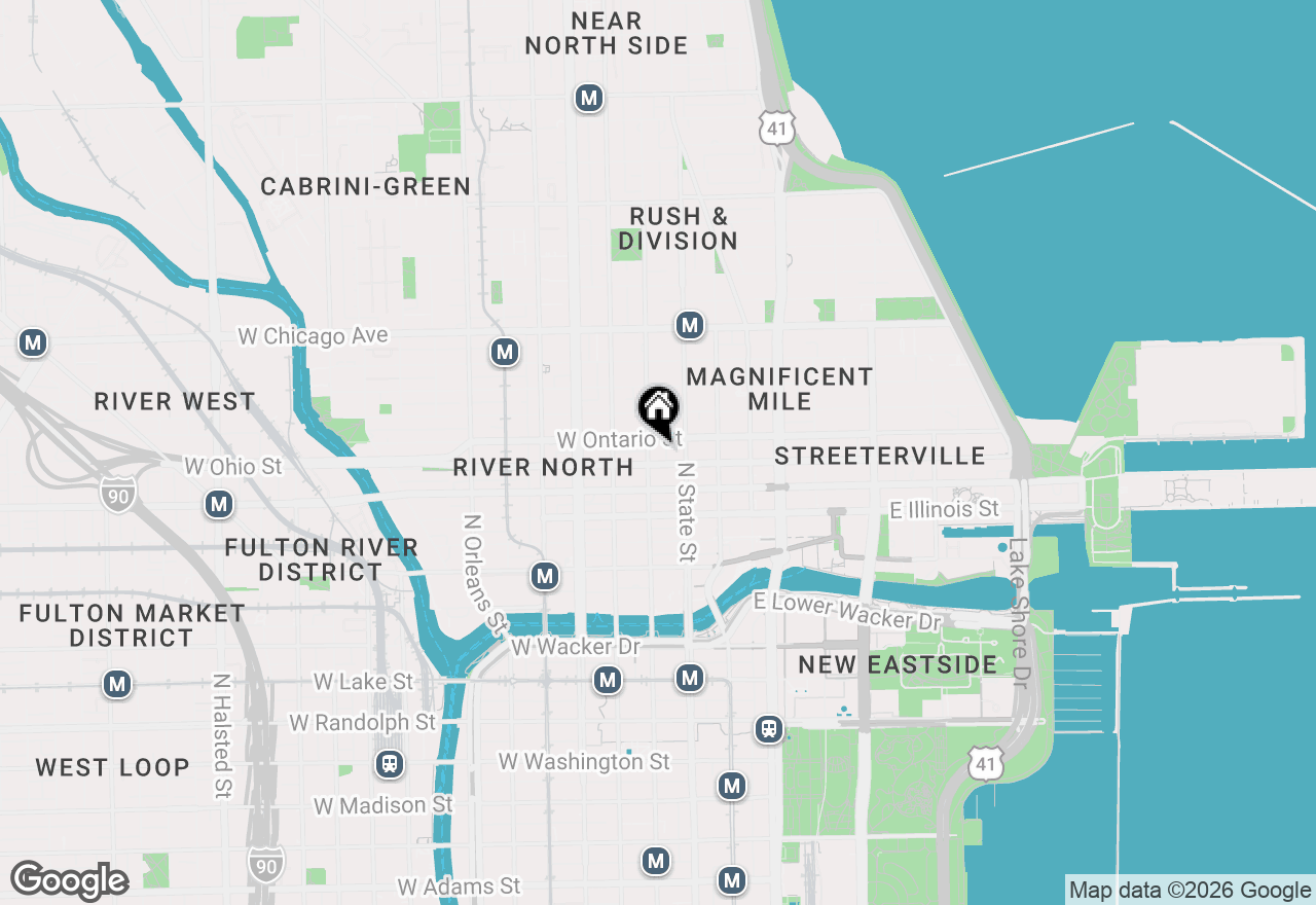 Map of 33 W Ontario Street #26A, Chicago, IL 60654