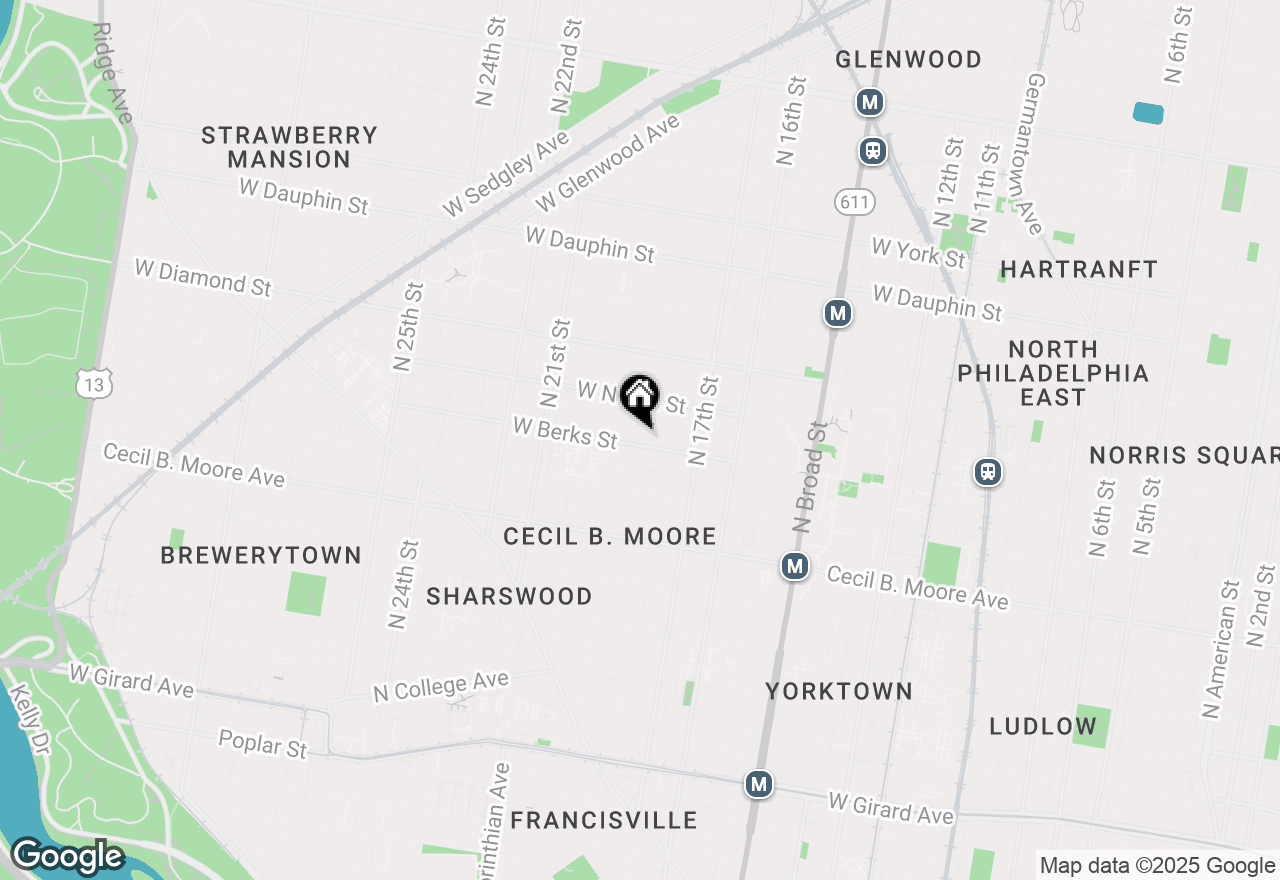 Map of 1813 W Berks Street #1, Philadelphia, PA 19121