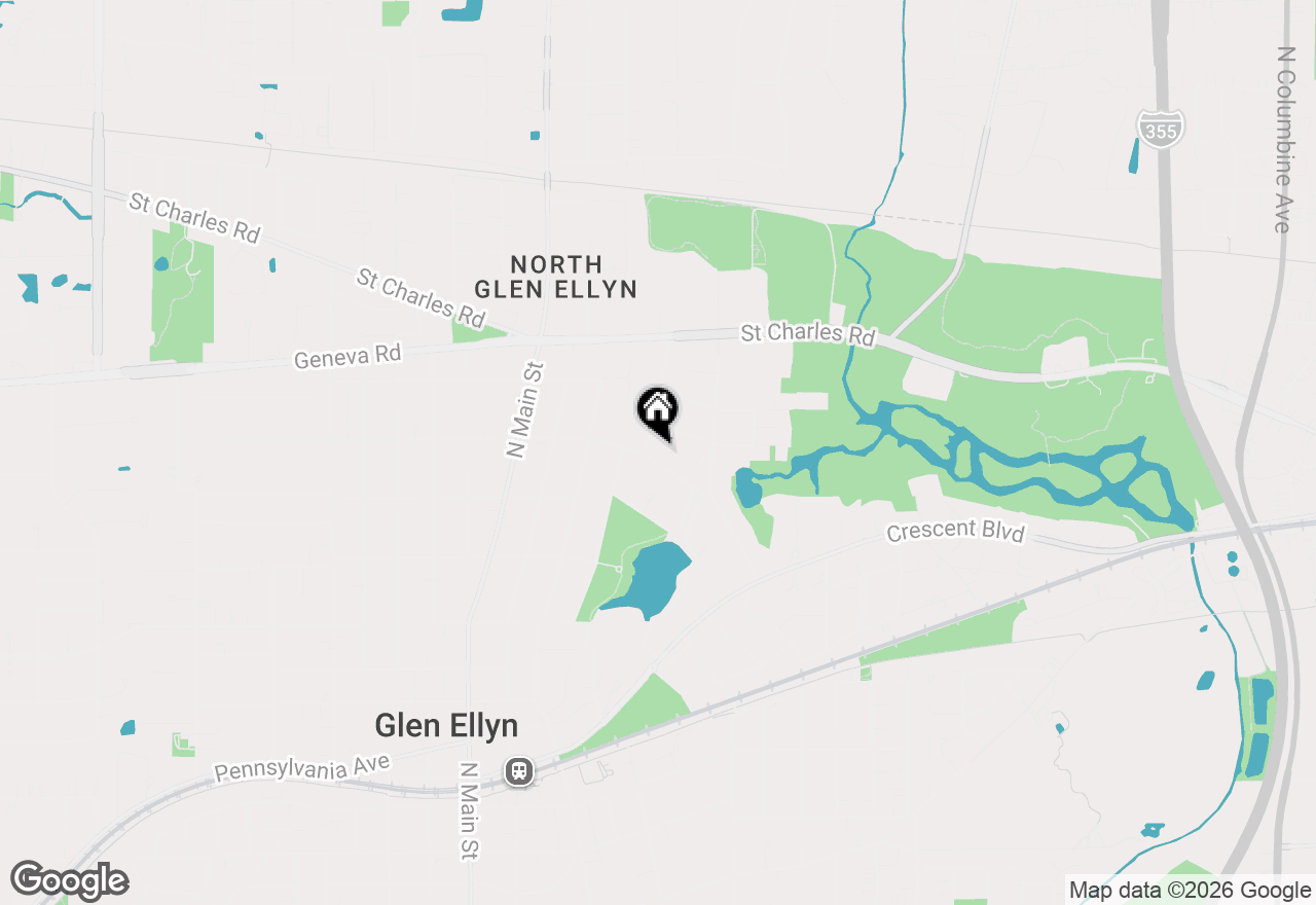 Map of 678 Oak Street, Glen Ellyn, IL 60137