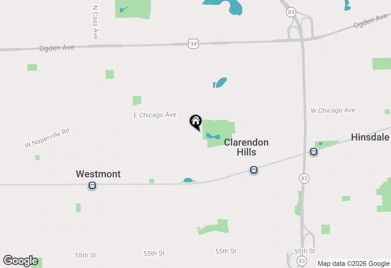 Map of 117 Tuttle Avenue, Clarendon Hills, IL 60514