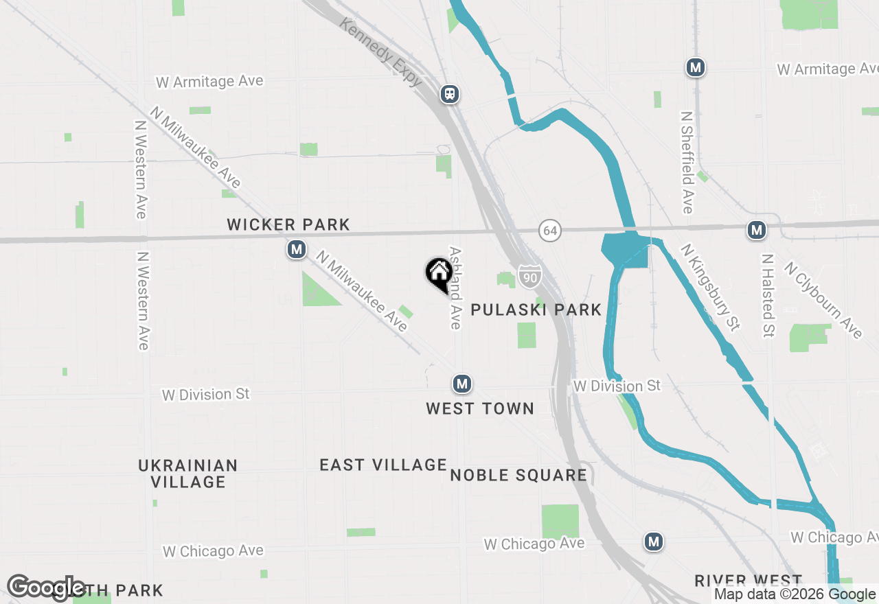 Map of 1629 W Beach Avenue #1R, Chicago, IL 60622