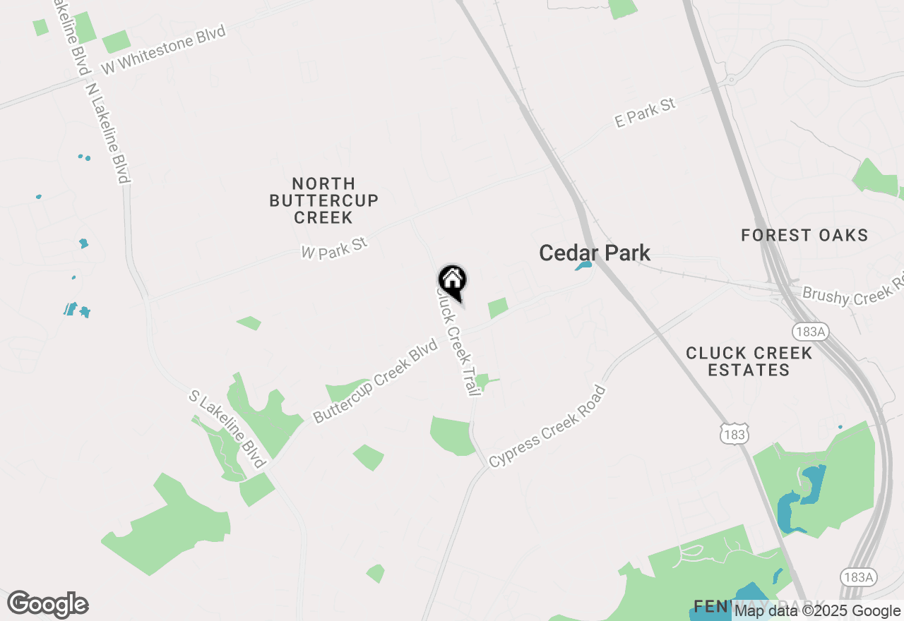 Map of 410 Cluck Creek Trl, Cedar Park, TX 78613