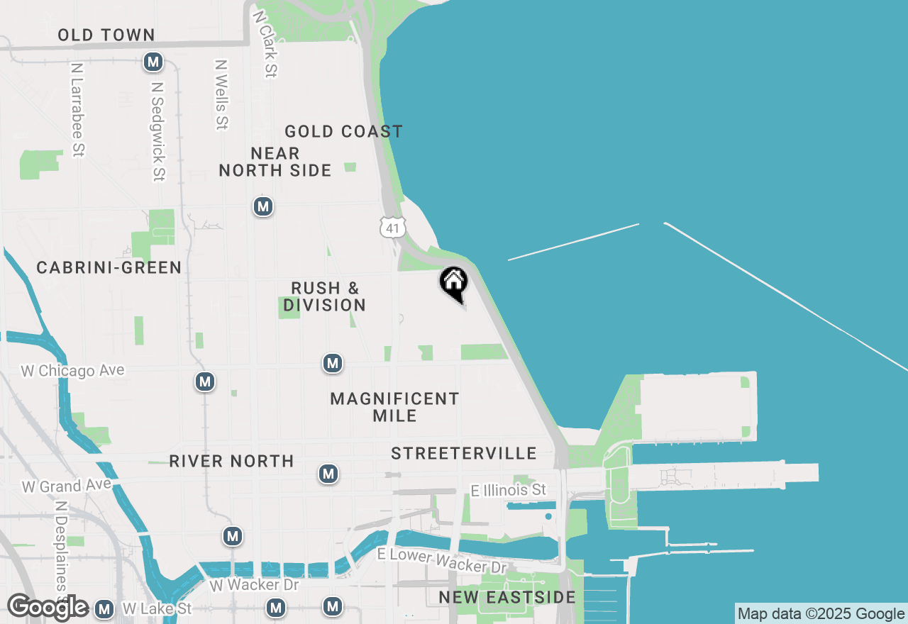 Map of 227 E Delaware Place #9C, Chicago, IL 60611