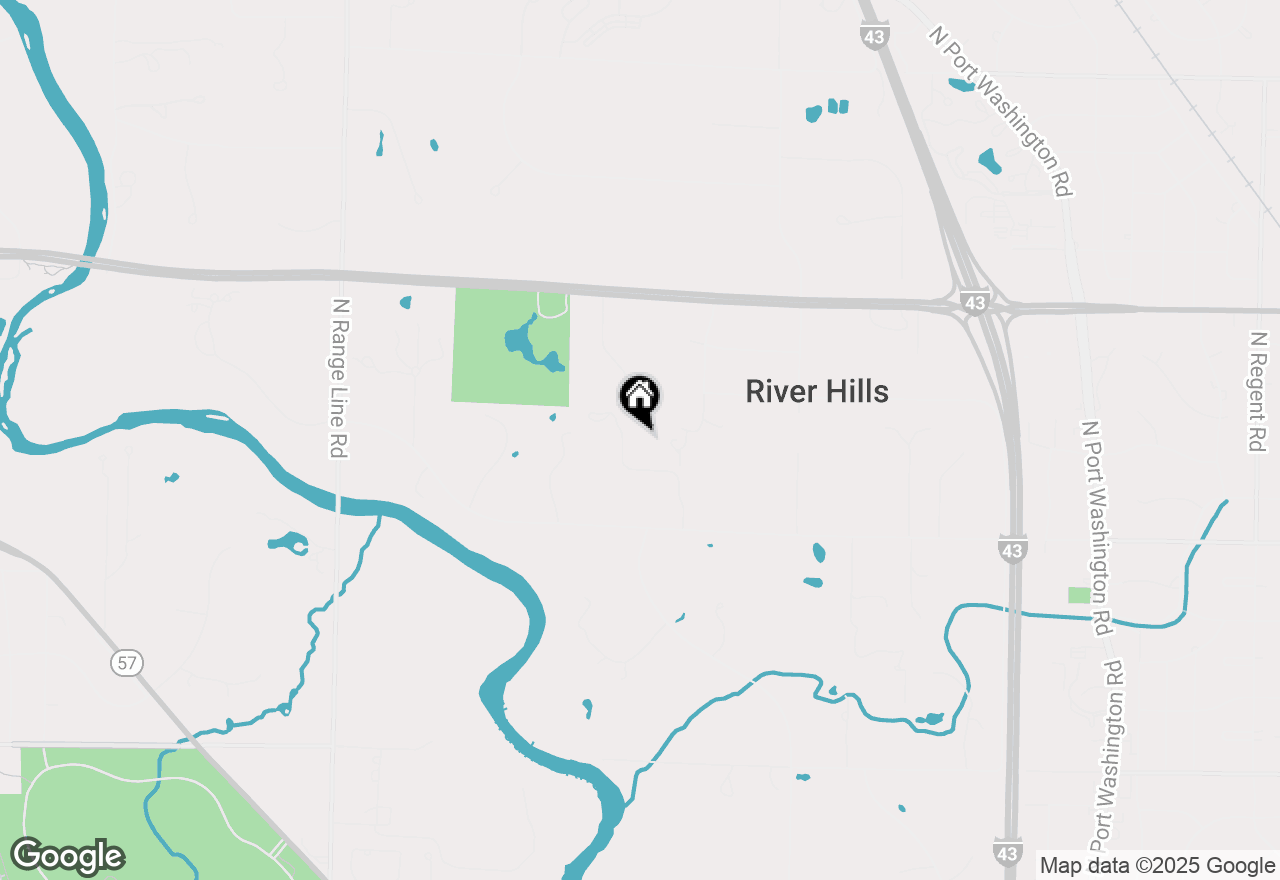 Map of 8500 N River Rd, River Hills, WI 53217