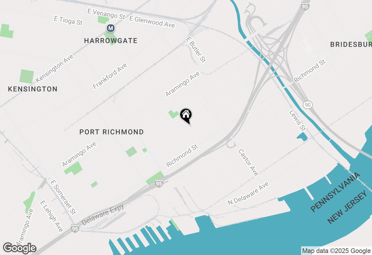 Map of 3526 E Thompson Street, Philadelphia, PA 19134