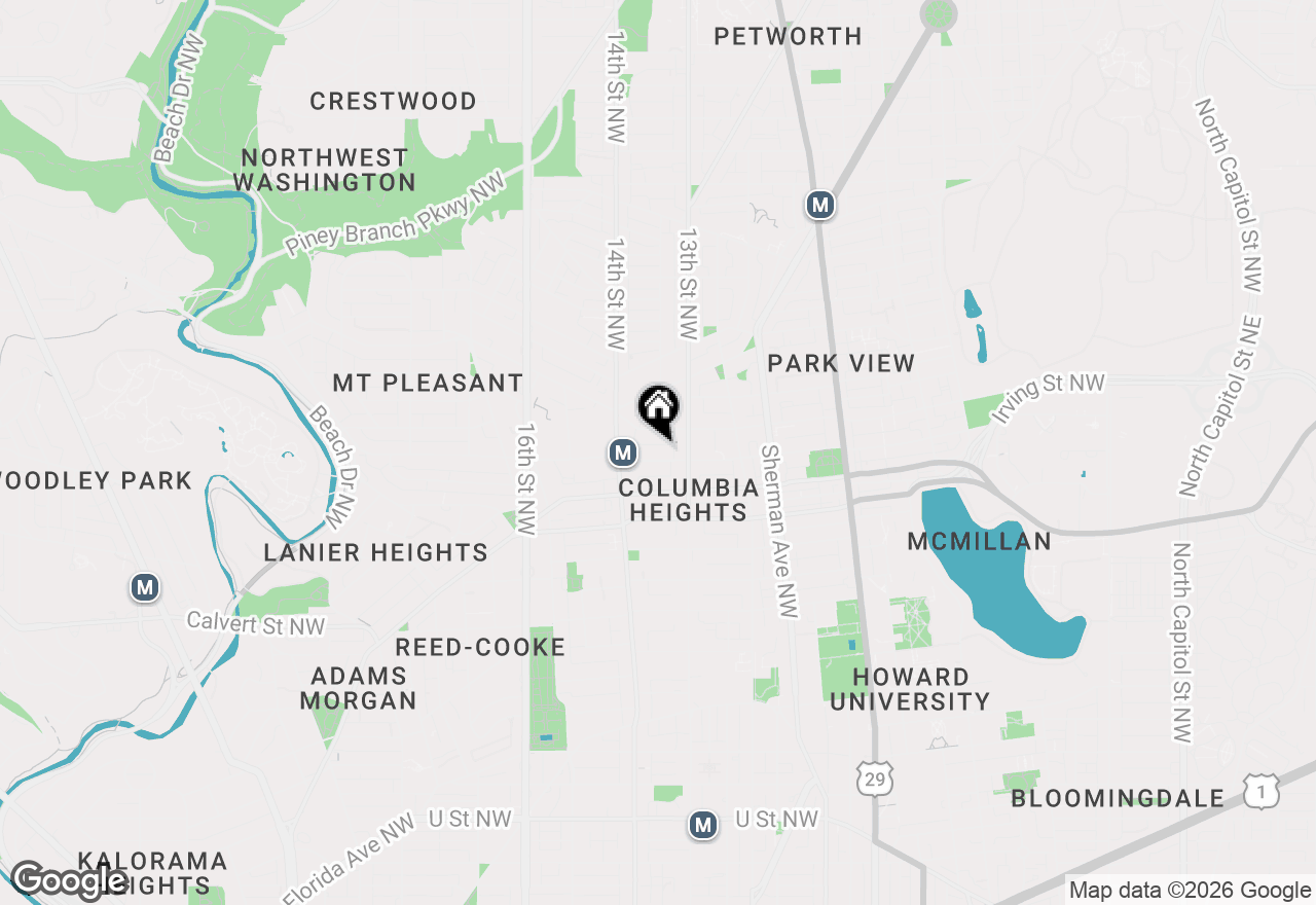 Map of 1329 Irving Street Nw #2, Washington, DC 20010