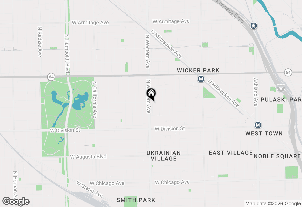 Map of 1355 N Western Avenue #3A, Chicago, IL 60622