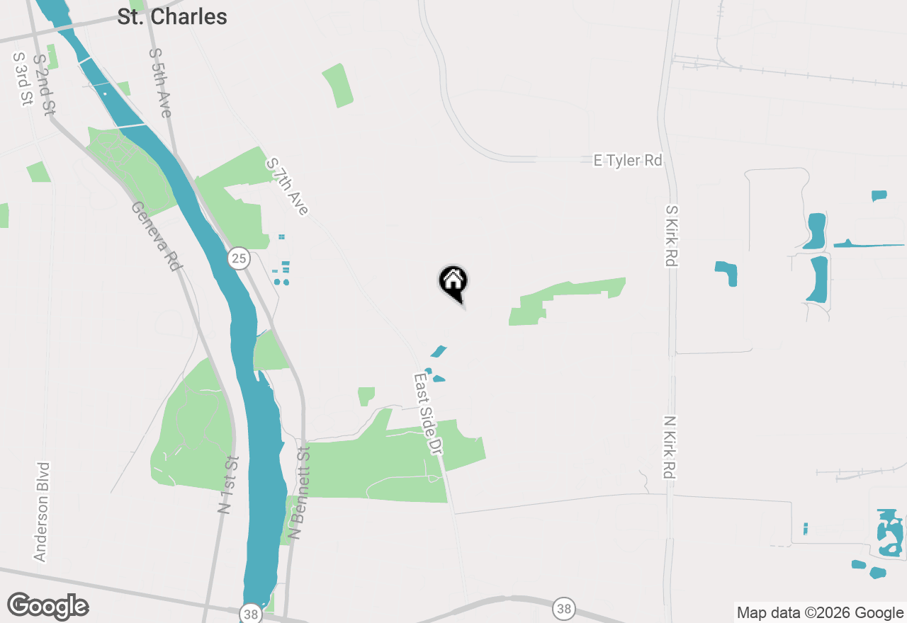 Map of 1909 Forrest Boulevard, St. Charles, IL 60174