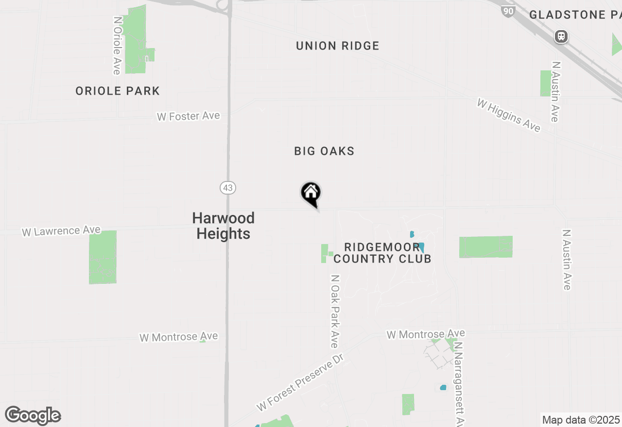 Map of 6851 W Gunnison Street, Harwood Heights, IL 60706