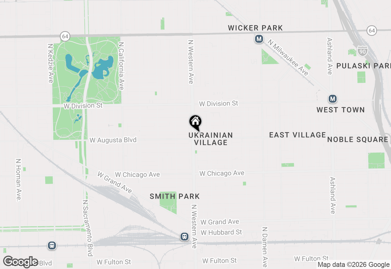 Map of 1013 N Western Avenue #2F, Chicago, IL 60622