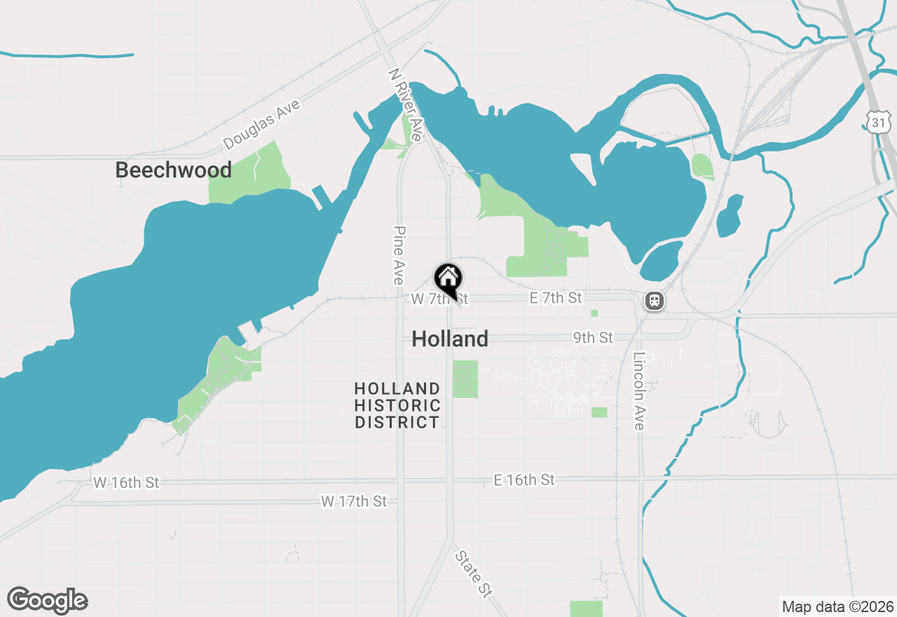 Map of 184 S River Avenue, Holland, MI 49423