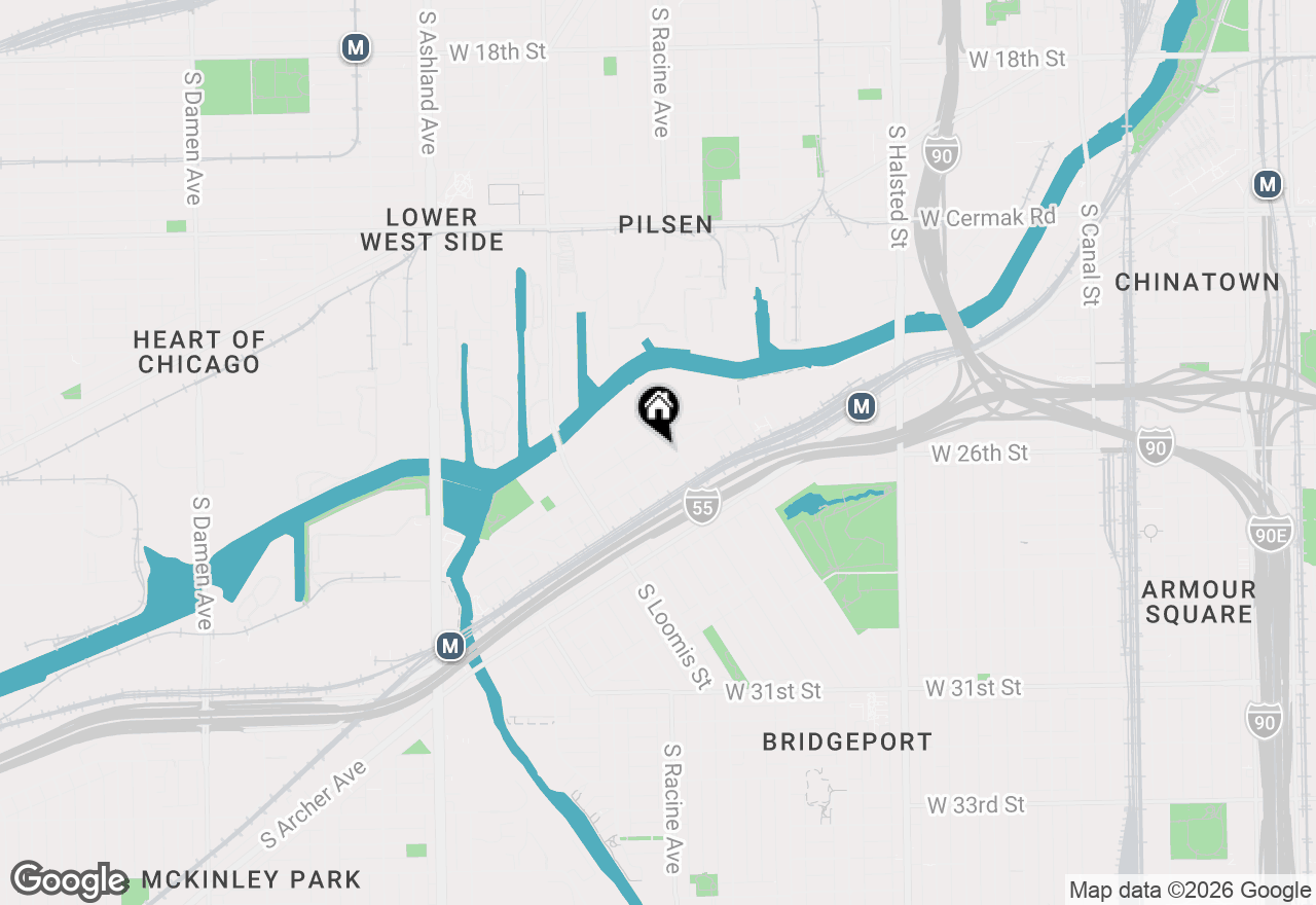 Map of 2612 S Hillock Avenue, Chicago, IL 60608