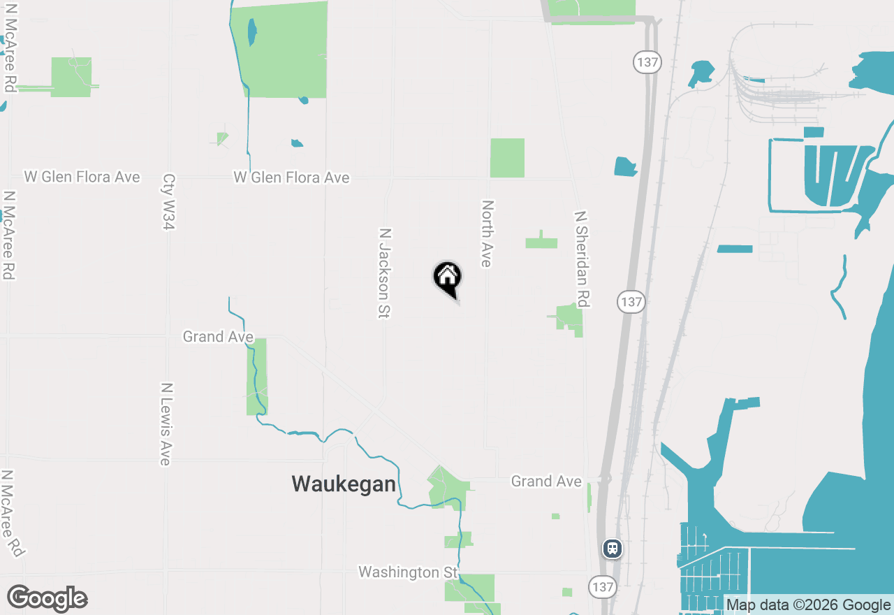 Map of 825 N Ash Street, Waukegan, IL 60085