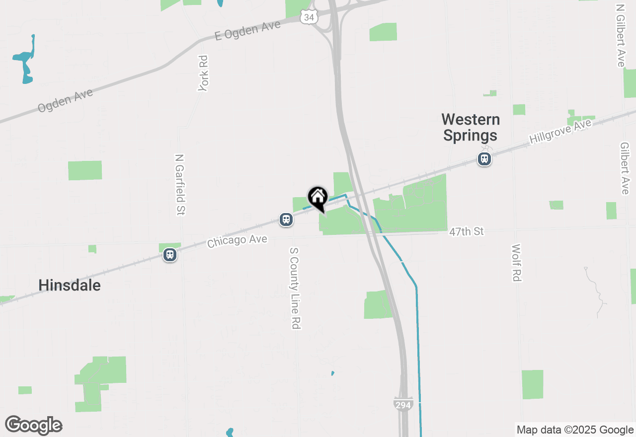 Map of 545 Highland Road, Hinsdale, IL 60521