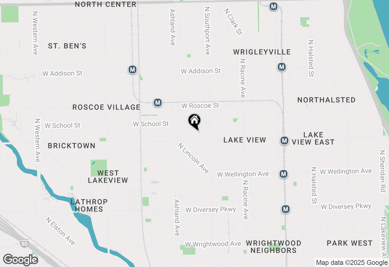 Map of 1455 W Melrose Street #1, Chicago, IL 60657