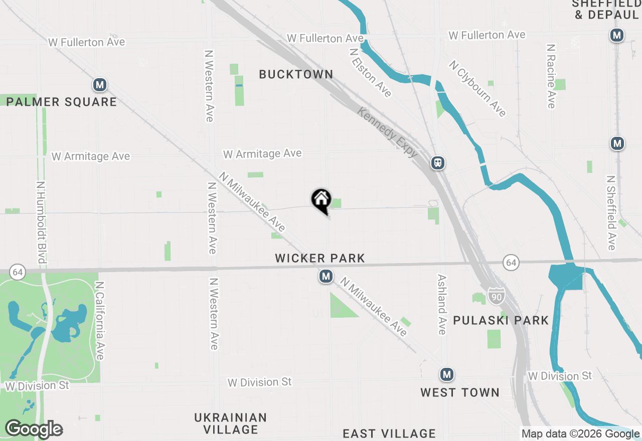 Map of 1728 N Damen Avenue #310, Chicago, IL 60647