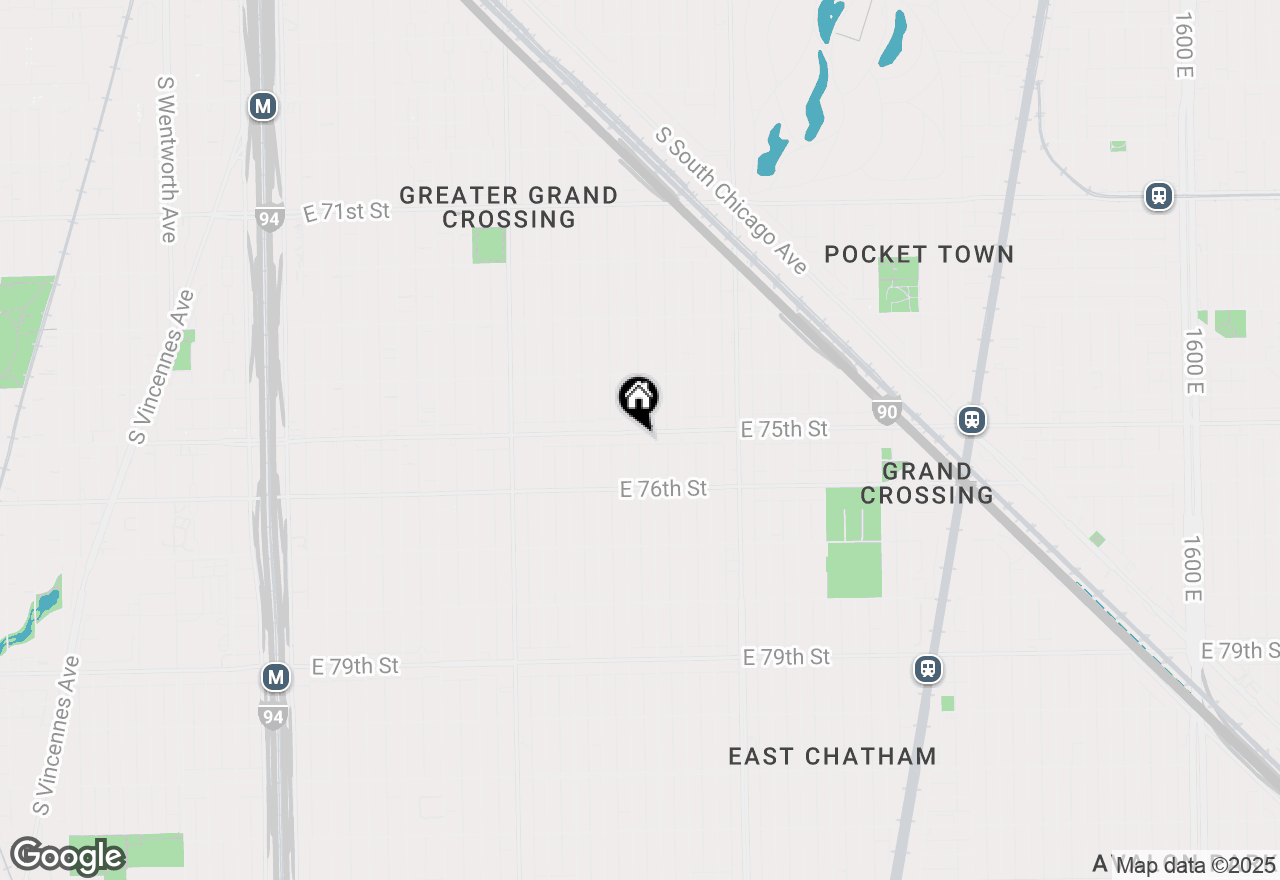 Map of 611 E 75th Street, Chicago, IL 60619