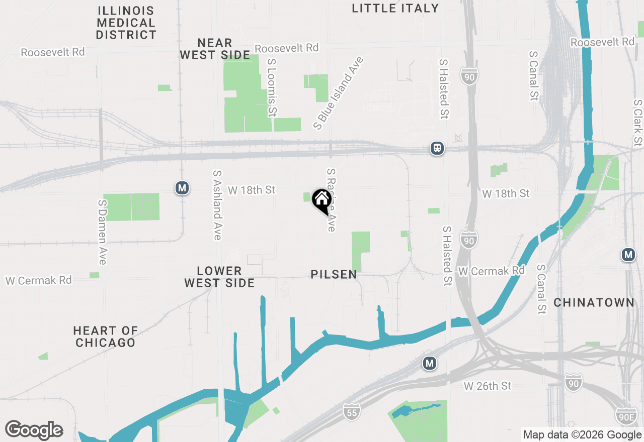 Map of 1907 S Allport Street #3, Chicago, IL 60608