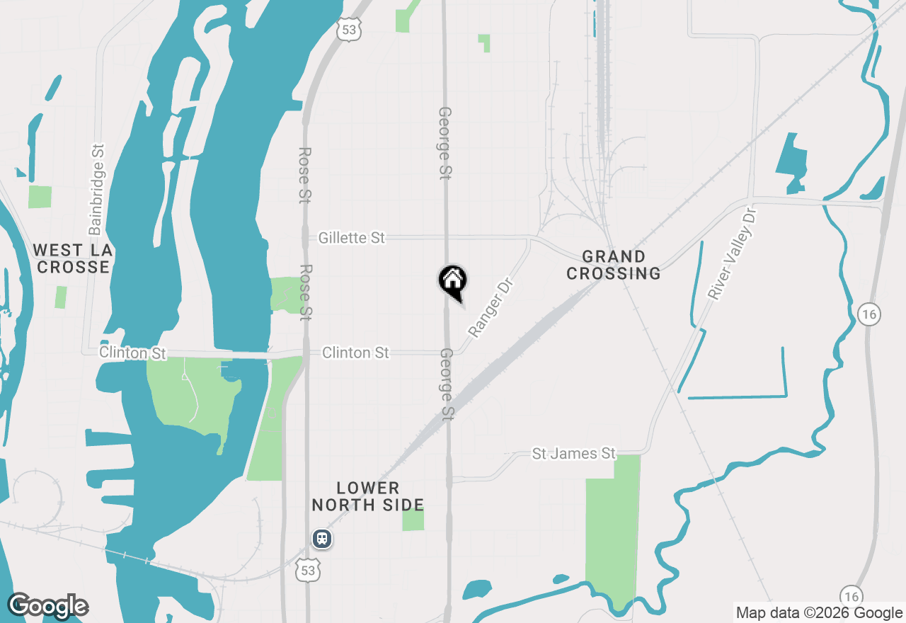 Map of 1402 George St, La Crosse, WI 54603