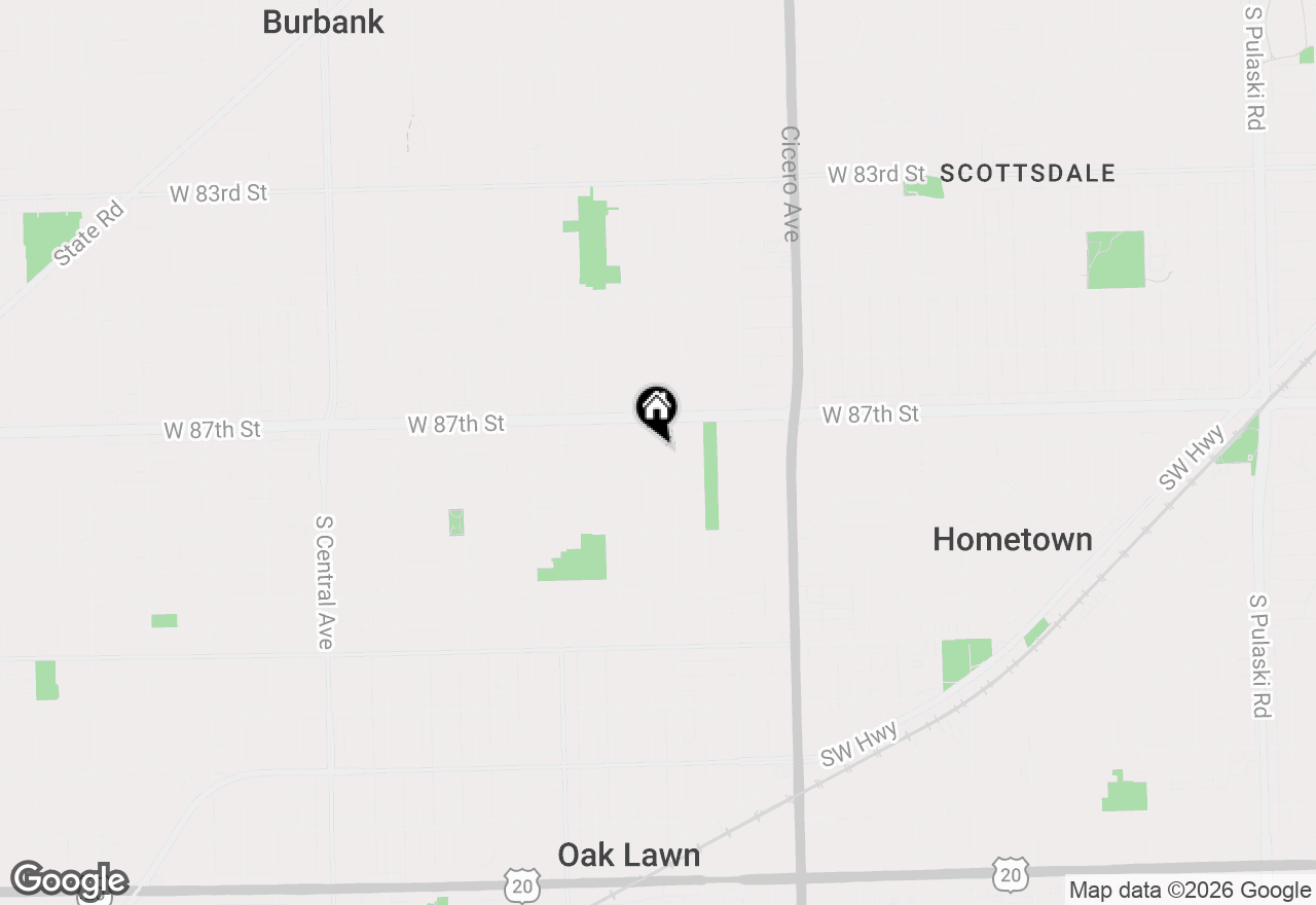 Map of 8725 Sproat Avenue, Oak Lawn, IL 60453
