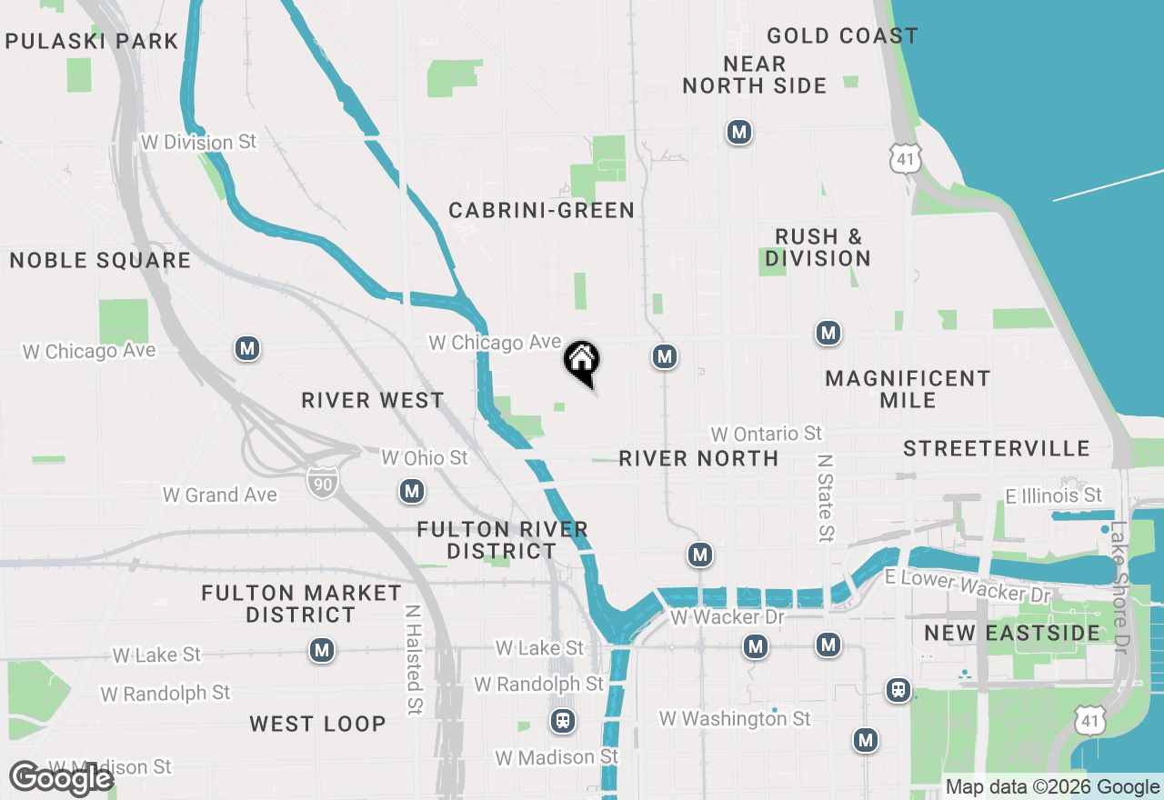 Map of 421 W Huron Street #1009, Chicago, IL 60654
