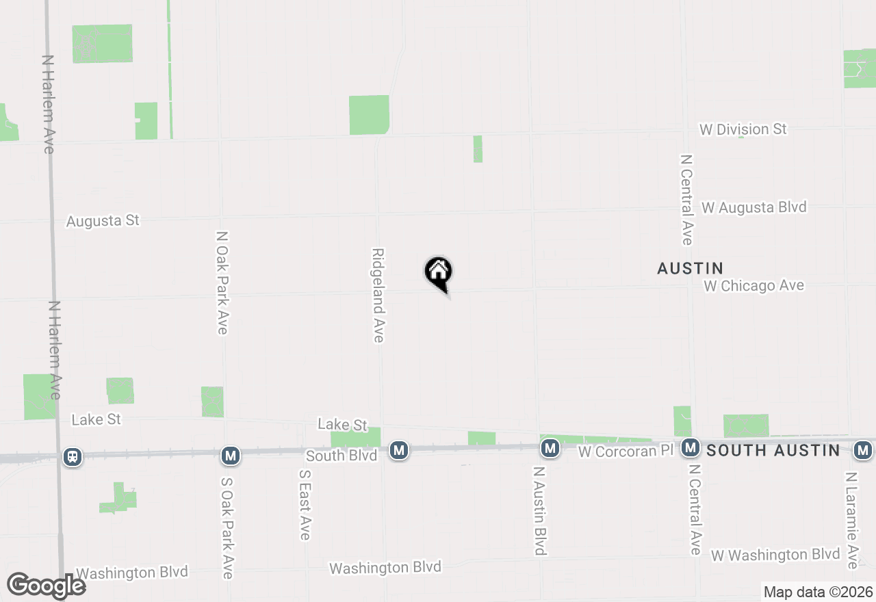 Map of 424 N Harvey Avenue, Oak Park, IL 60302
