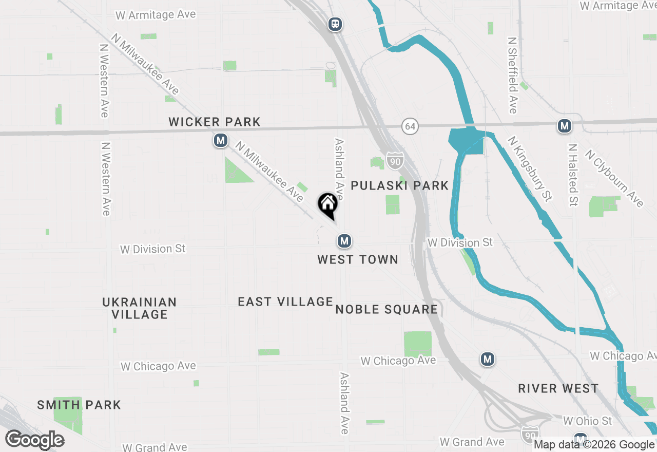 Map of 1258 N Milwaukee Avenue #2S, Chicago, IL 60622