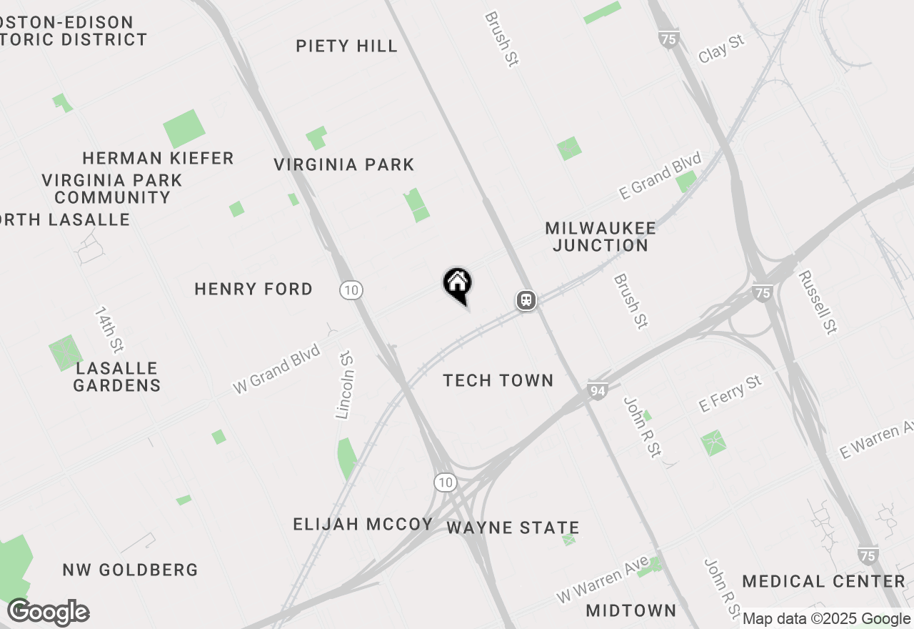 Map of 629 W Milwaukee Street #104, Detroit, MI 48202