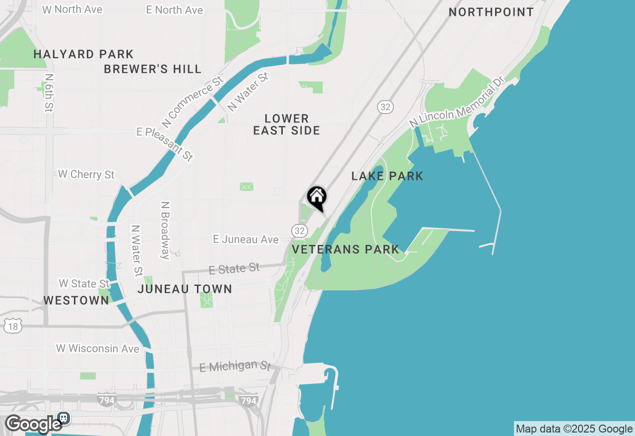 Map of 1300 N Prospect Ave #208, Milwaukee, WI 53202