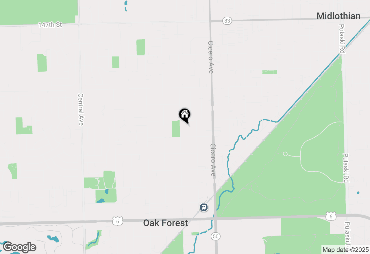 Map of 15319 Lavergne Avenue, Oak Forest, IL 60452